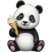 Panda eating ice cream sticker