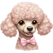 Light pink bow poodle sticker