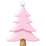 pastel pink christmas tree sticker