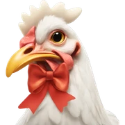 Chicken with a bow  sticker