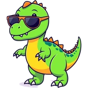 dinosaur with sunglasses  sticker