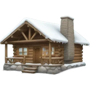 snowy cabin sticker