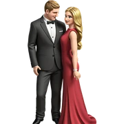couple in formal attire sticker