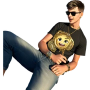 confident boy with jewelry outdoors sticker