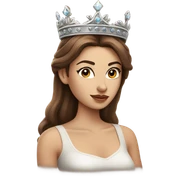 Beautiful girl with white skin, long brown hair and wearing a crown  and tattoos sticker