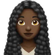 Black girl with long hair sticker