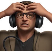 boy with headphones and glasses sticker
