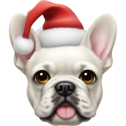 Christmas themed white fluffy French bulldog  sticker
