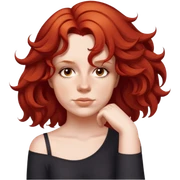 female, little-wavy hair over shoulder sticker