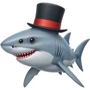 Shark with a top hat sticker