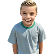 smiling boy in outdoor setting sticker