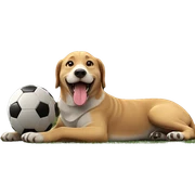 dog with soccer ball tongue sticker