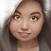smiling girl portrait with long hair sticker