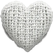 Knitted white heart sticker