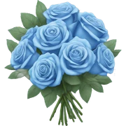 Blue roses bouquet  sticker