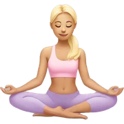 blonde girl doing yoga on a pastel pink yoga mat sticker