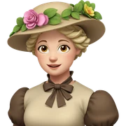 smiling girl with flower hat sticker