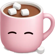 Light Pink mug of hot chocolate with marshmallows  sticker