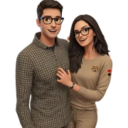 playful duo with style sticker