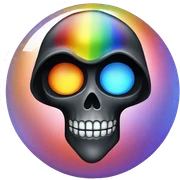 Rainbow grim reaper disco ball sticker