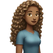 girl with long curly hair sticker