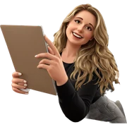 smiling girl with cup indoors sticker