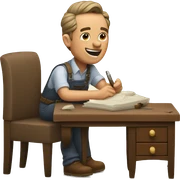 the furniture maker writes the word hurray sticker