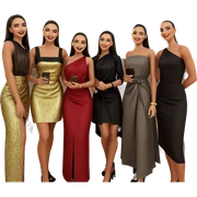 smiling girls in elegant attire sticker