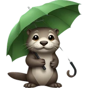 Otter holding umbrella  sticker