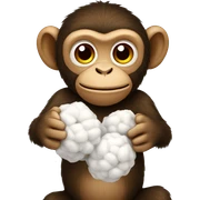 Monkey holding cotton sticker