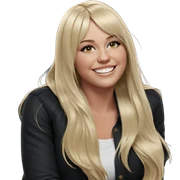smiling girl with blonde hair sticker