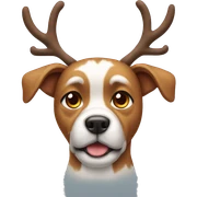 Dog wearing reindeer ears sticker