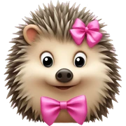 hedgehog with a pink bow sticker