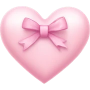 light pink heart with bow sticker