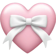 Pastel pink heart with white bow sticker