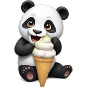 Panda eating ice cream sticker