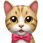 a cat witha bow sticker