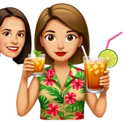Woman drinking a mai tai sticker