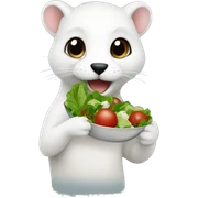 Ermine eating a salad sticker