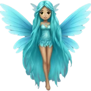 Beautiful, fairy, blue, turqoise, long hair, big wings sticker