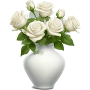 White roses vase sticker