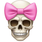 Skull with a pink bow sticker