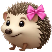 hedgehog with a pink bow sticker