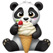 Panda eating ice cream sticker
