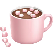 Light Pink mug of hot chocolate with marshmallows  sticker