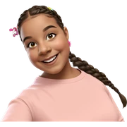 smiling girl with flower braid sticker