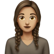 Brown hair brown eye girl  sticker