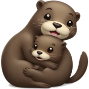 Otter hugs beaver sticker