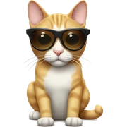 Cat with sunglasses sticker