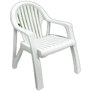 white plastic garden chair sticker